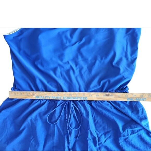 Swim365 One Piece Romper Swimsuit Front Pockets Built In Padded Bra Blue Sz 26W - Picture 8 of 14